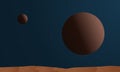 Desert with big planet space vector Royalty Free Stock Photo