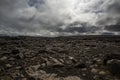 Desert of black stones in nothern Iceland Royalty Free Stock Photo