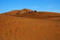 Desert with blue sky and stone camel Royalty Free Stock Photo
