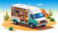 Desert Bookmobile Delivering Knowledge and Education Royalty Free Stock Photo
