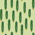 Desert cacti watercolor seamless pattern