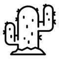 Desert cactus icon outline vector. Arab landscape