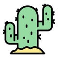 Desert cactus icon vector flat