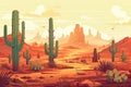 desert cactus summer landscape