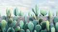 desert cactus wall Royalty Free Stock Photo