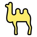 Desert camel icon color outline vector Royalty Free Stock Photo