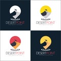 desert camel point map logo set design template Royalty Free Stock Photo