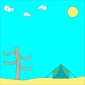Desert camp vector illustration