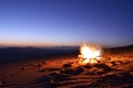 Desert campfire in Saudi Arabia