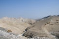 Desert canyon of Wadi Kelt in Israel Royalty Free Stock Photo