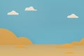 Desert cartoon scene with white cloud and blue sky Royalty Free Stock Photo