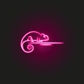 desert, chameleon, animal neon style icon. Simple thin line, outline of desert icons for ui and ux, website or mobile