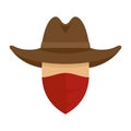 Desert cowboy icon flat isolated vector