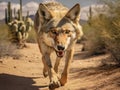 Ai Generated illustration Wildlife Concept of Desert Coyote
