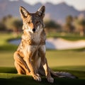 Ai Generated illustration Wildlife Concept of Desert Coyote