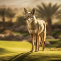 Ai Generated illustration Wildlife Concept of Desert Coyote