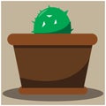 Desert Darling: A Cute and Charming Cactus in a Pot Illustration