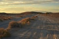 Desert dawn on dirt roads Royalty Free Stock Photo