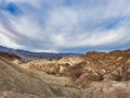 Travel in west america, death valley desert and red rocks views with blue sky Royalty Free Stock Photo