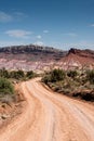 Desert dirt road to Paria, Utah ghost town