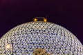 Close up of Desert Dome Henry Doorly Zoo Omaha at night
