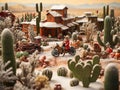 Desert Dreams: Cute Little Toys Bring Cacti and Santa Claus Together