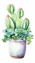 Desert Dreams: A Vibrant Collection of Potted Cactus Stickers