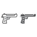 Desert eagle gun line and glyph icon, army and weapon, handgun sign, vector graphics, a linear pattern on a white Royalty Free Stock Photo