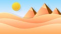 Desert Egypt. Nature Vector Illustration. Nature Outdoor Landscape. Sign, Cairo - Giza.