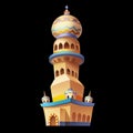 Desert Emirates Palaces Arabian Architecture. Game Assets Card Object Buildings