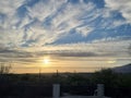 Desert  Evening Sunset  Clouds  Sun Rainbow  Desert  Sky Scene Nature Photography Royalty Free Stock Photo