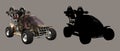Military Buggy Vehicle 3D Render With Silhouette Concept Royalty Free Stock Photo