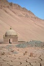 Desert at Flaming mountains by Turpan, Xinjiang, China Royalty Free Stock Photo