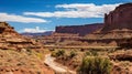 Desert floor with hoodoos and buttes