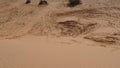 Desert foot and car prints. Negev desert. Israel Royalty Free Stock Photo