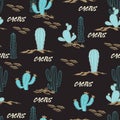 Desert Garden Cactus Oasis Vector Pattern Royalty Free Stock Photo