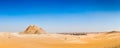 Desert with the great pyramids of Giza Royalty Free Stock Photo