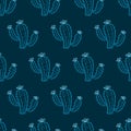 Desert Green Cactus Outdoor Vector Seamless Pattern Royalty Free Stock Photo