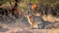 Golden Hour Desert Hare: A Wildlife Portrait Royalty Free Stock Photo