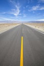 Desert highway in Death Valley, Nevada. Royalty Free Stock Photo