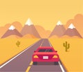 Desert highway illustration Royalty Free Stock Photo