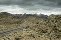 Desert Highway in Monsoon Storm Royalty Free Stock Photo