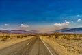 Desert highway to Death Valley National Park Royalty Free Stock Photo