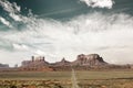 Desert highway to monument valley Royalty Free Stock Photo