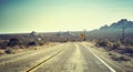 Desert highway, travel concept, USA. Royalty Free Stock Photo