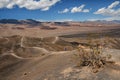 Desert hiking, Death Valley National Park. Amazing volcanic landscape, Ubehebe Crater Royalty Free Stock Photo