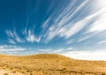 Desert hill clouds shapes, south Israel landscape. Royalty Free Stock Photo