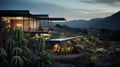 Luxury Desert Home With Pool: Moody Tonalism And Organic Contours