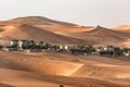 Desert Hotel, Abu Dhabi. Qasr Al Sarab Resort and Hotel in the Middle of Sand Dunes of Desert, Abu Dhabi, United Arab Emirates Royalty Free Stock Photo