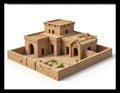 Desert house model, 3D render Royalty Free Stock Photo